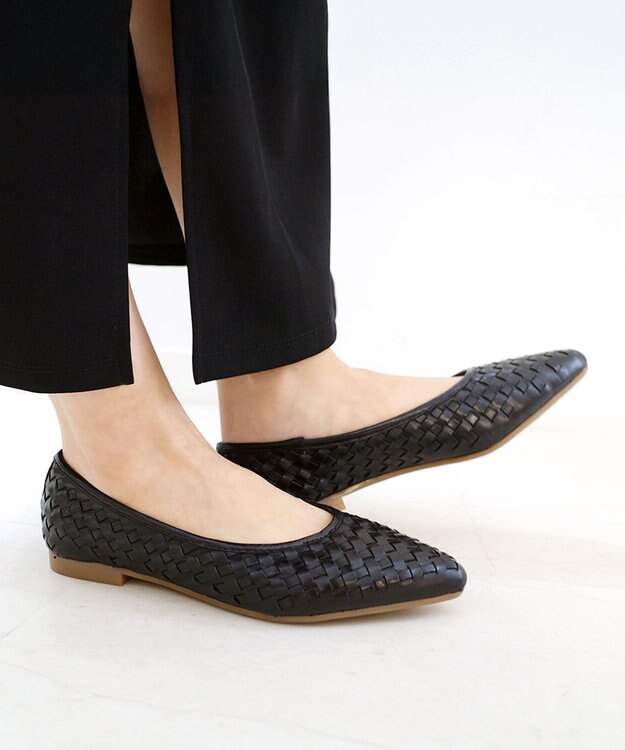 Pointer 本革編み込みパンプス ブラック