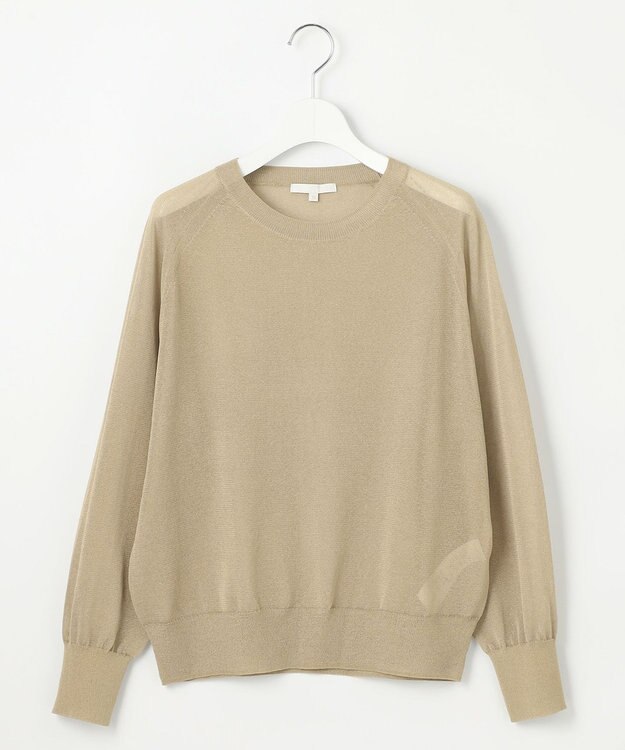 自由区 【洗える】シアーアセテート ニット ベージュ