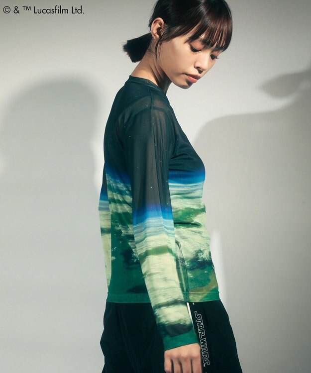 Green Parks ＳＴＡＲ　ＷＡＲＳ／シアープリントＴシャツ Blue