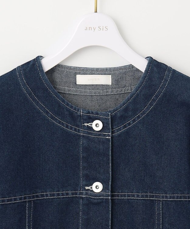 ANY SIS 【洗える】ライトツイルデニム ジャケット インディゴ