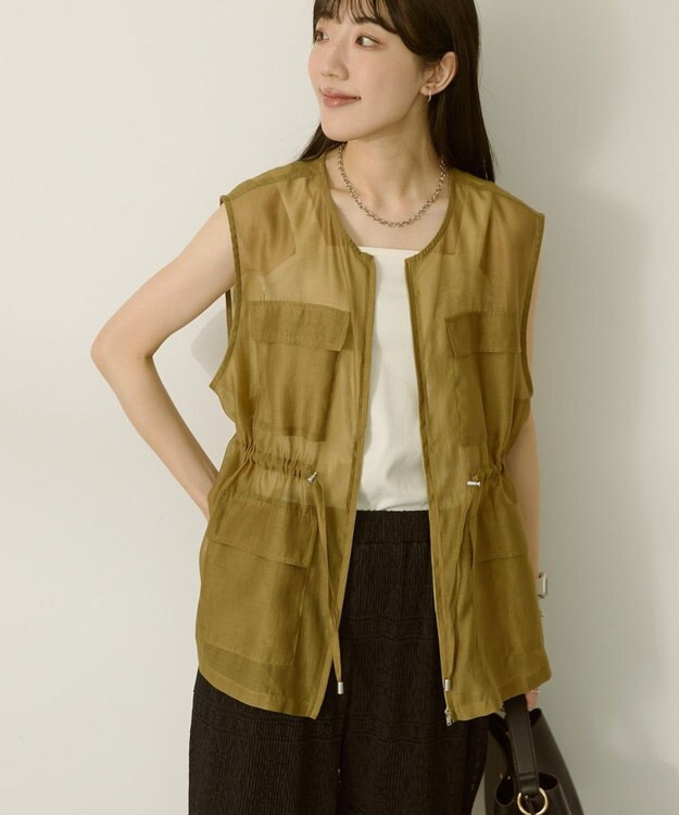 AMERICAN HOLIC シアードロストＷポケットベスト Olive