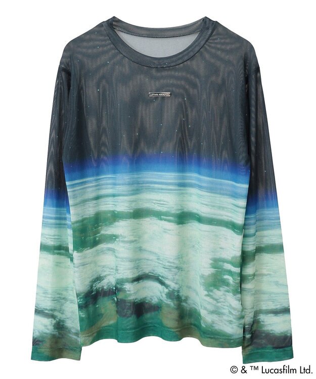 Green Parks ＳＴＡＲ　ＷＡＲＳ／シアープリントＴシャツ Blue