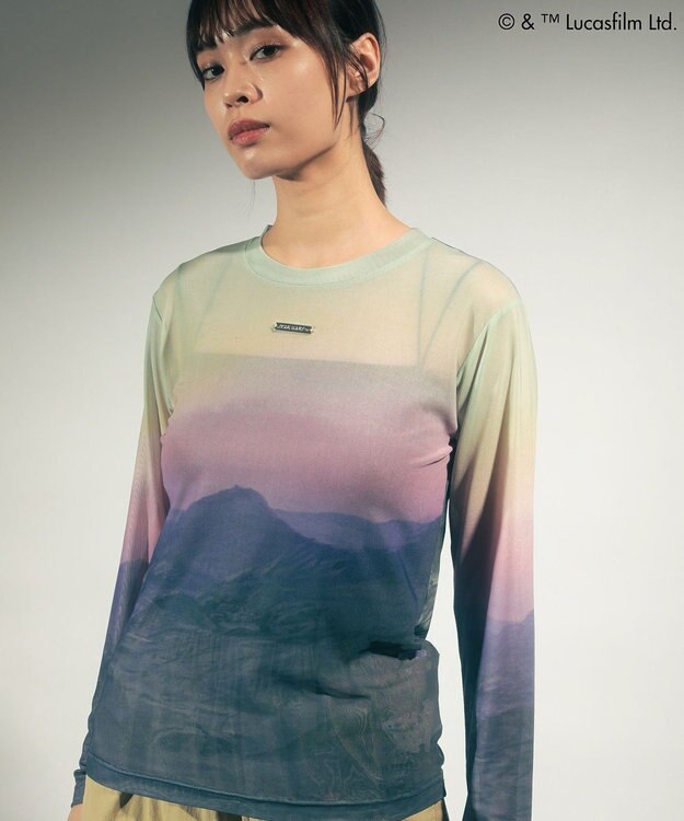 Green Parks ＳＴＡＲ　ＷＡＲＳ／シアープリントＴシャツ Pink