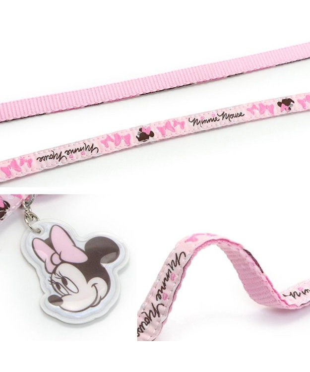 PET PARADISE  ディズニー ミニーマウス ピンク ドット リード【ＳＳ~Ｓ】 ピンク（淡）