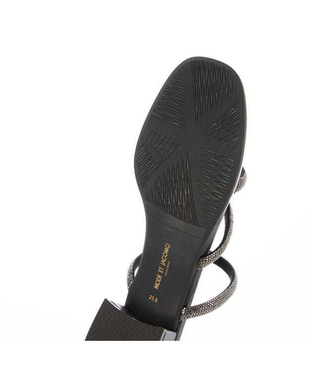 MODE ET JACOMO <MODE ET JACOMO>ラインストーンストラップミュールサンダル ブラックビー