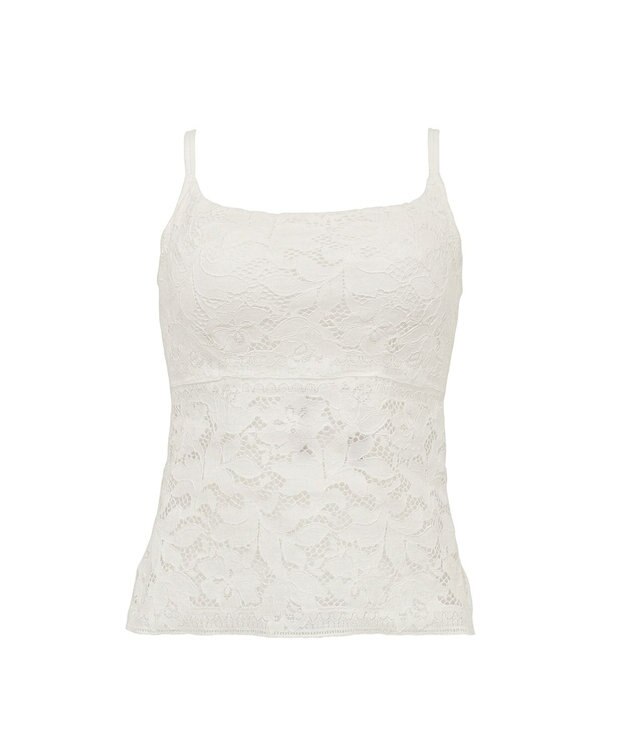 BRADELIS New York 【BRADELIS New York】レーシィブラキャミ26S1 カップ付き ブラトップ 補正下着 ノンワイヤー オフホワイト