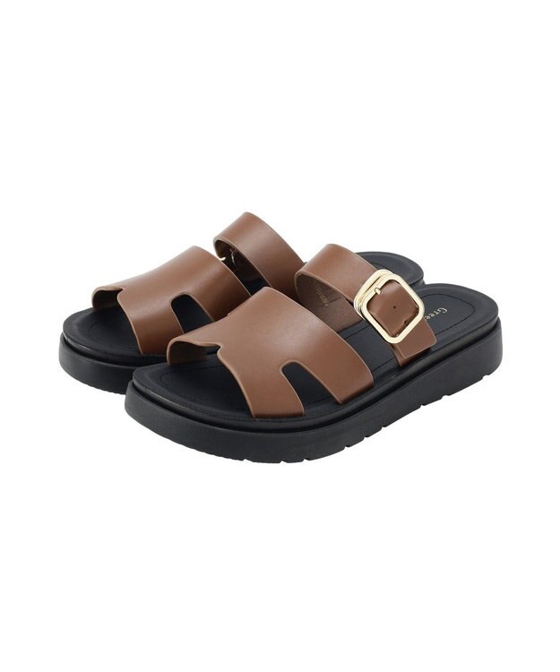 Green Parks カッティングベルトサンダル Brown