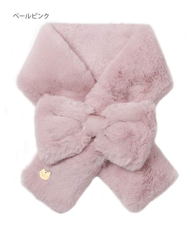 MOONBAT 【新色追加】PAUL & JOE ACCESSOIRES フェイクファーリボンマフラー ペールピンク