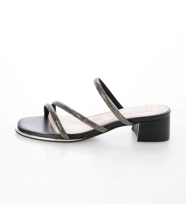 MODE ET JACOMO <MODE ET JACOMO>ラインストーンストラップミュールサンダル ブラックビー