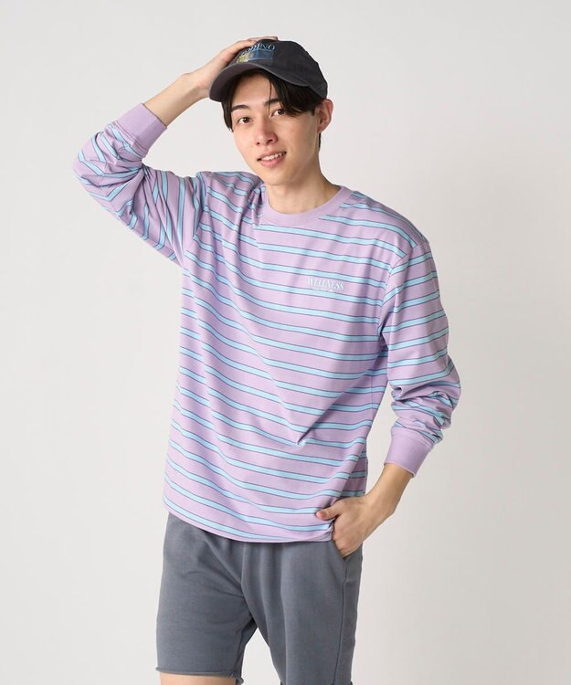 OP／FILA 【Kappa】ウェルネスクラブボーダーロンT ラベンダー