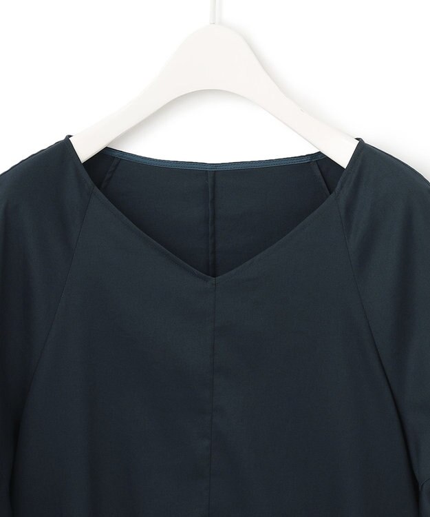 ICB 【洗える】コットンサテン　フレアスリーブブラウス パイングリーン系