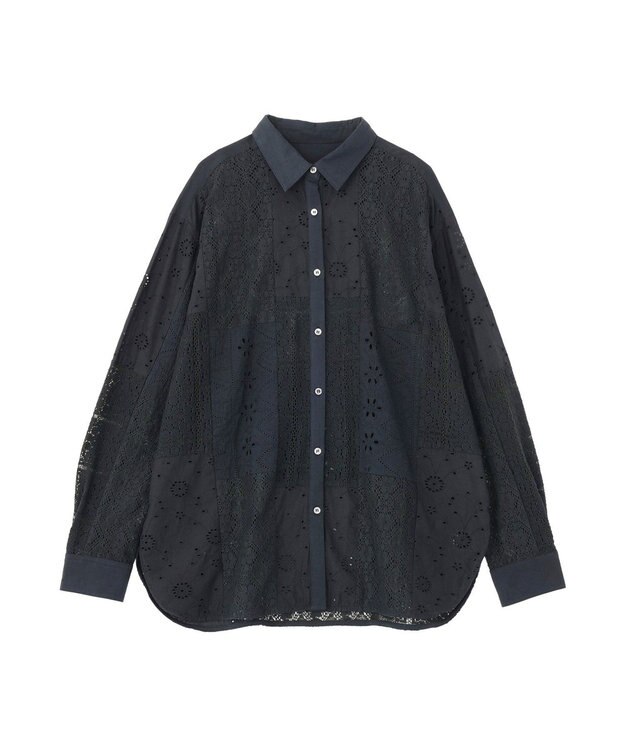 AMERICAN HOLIC レースパッチワークシャツ Black