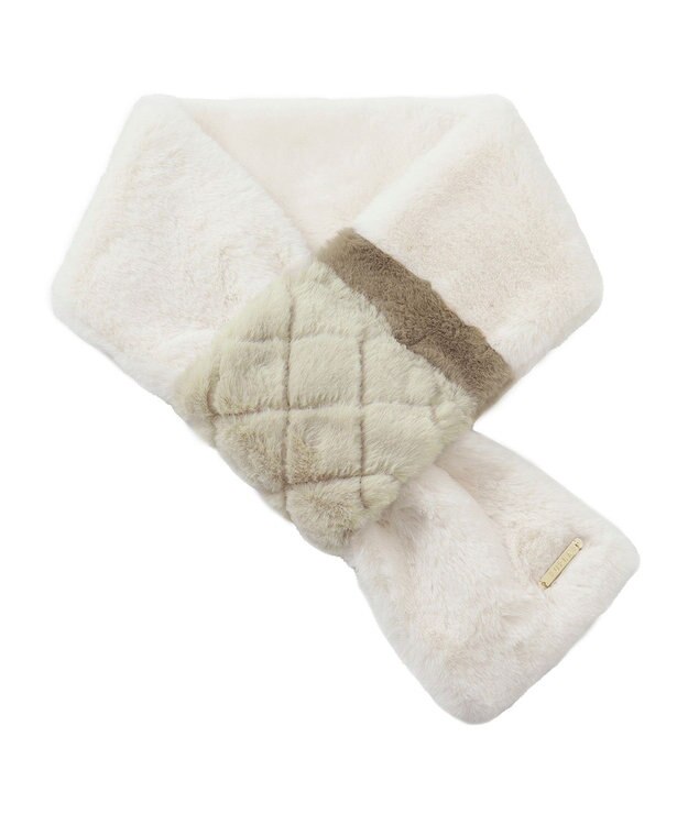 MOONBAT FURLA フェイクファーキルティングマフラー オフホワイト