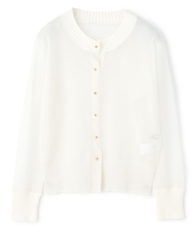 BEIGE， PYRRHOT / シアーコンビ リブカーディガン Ecru