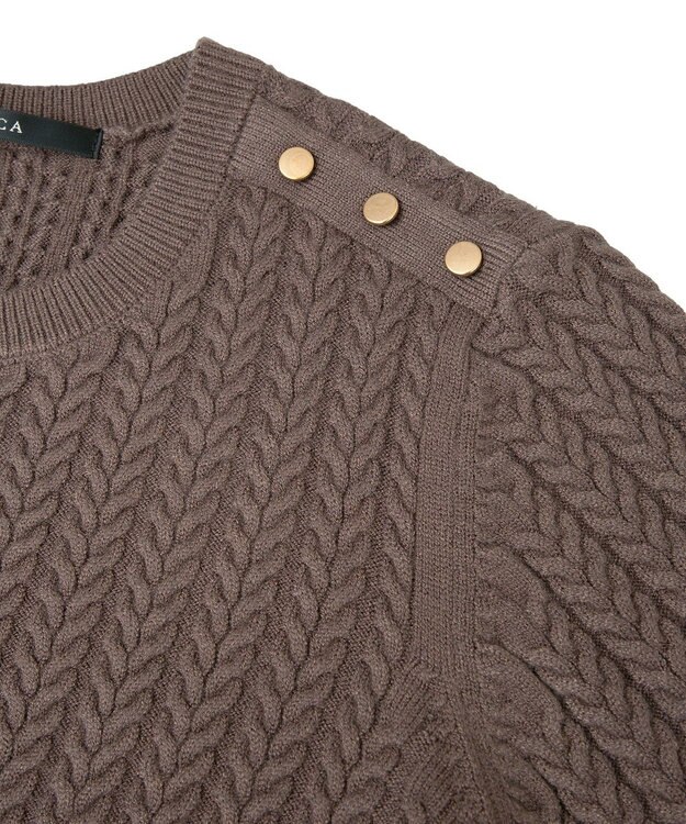 YECCA VECCA 金釦ミニケーブルニット Charcoal Gray