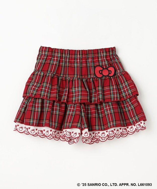 ANY KIDS 【ハローキティ×ANY KIDS】チェックキュロット レッド
