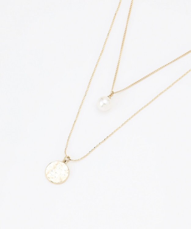 ANY SIS メタルコイン2連 ネックレス ゴールド