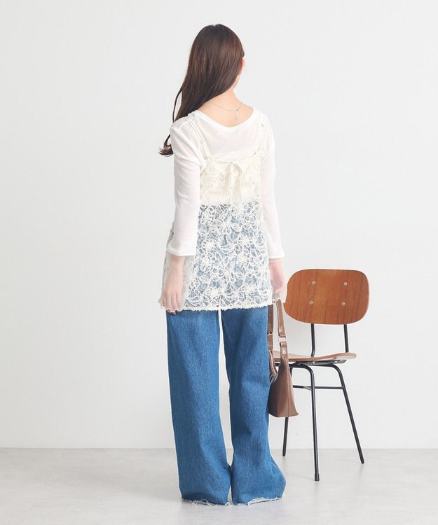 earth music&ecology モールレースキャミチュニック Ivory