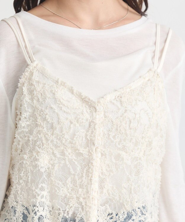 earth music&ecology モールレースキャミチュニック Ivory