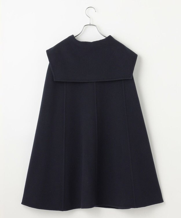 #Newans セーラーカラーダブルフェイスケープコート ネイビー