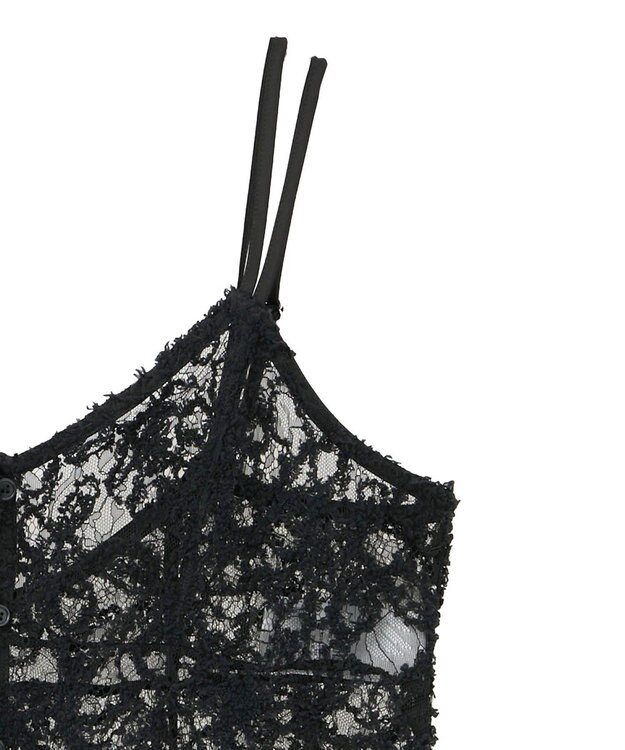 earth music&ecology モールレースキャミチュニック Black