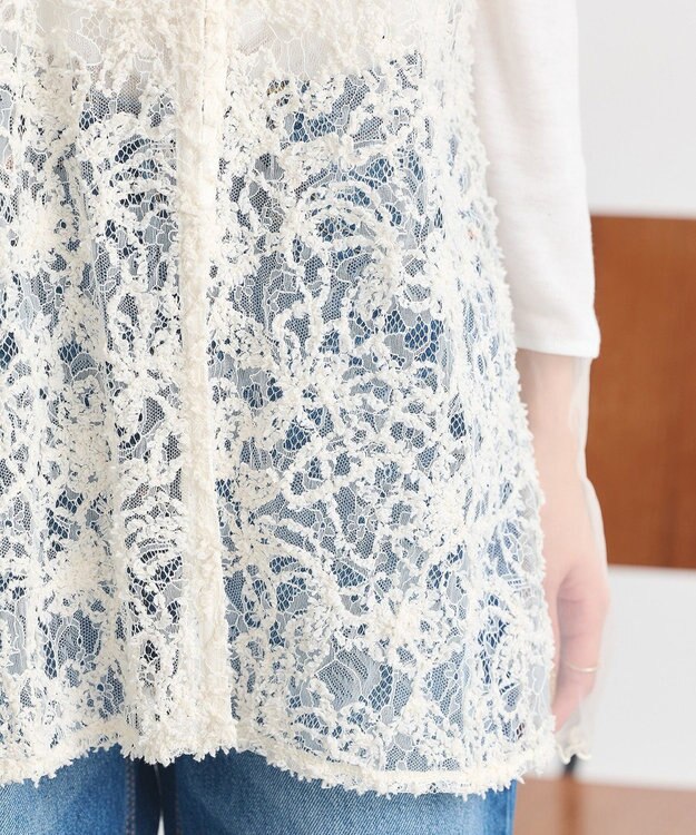 earth music&ecology モールレースキャミチュニック Ivory