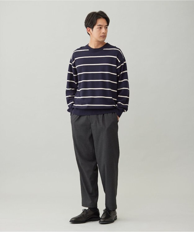 UNFILO MENS 【OCEANS 雑誌・web・YouTube 掲載】FLANNEL TOUCH 機能美パンツ ワイド グレー