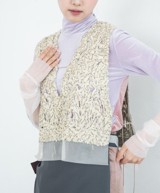 COQ 【刺繍・前後着用可能】TENTACLE ベージュ