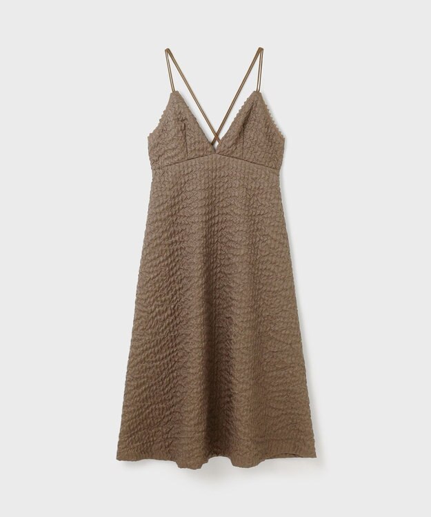 GRACE CONTINENTAL エンボスキャミワンピース ブラウン