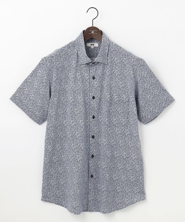 JOSEPH ABBOUD 【キングサイズ・イージーケア】 ジャージーペイズリープリントシャツ ネイビー系5