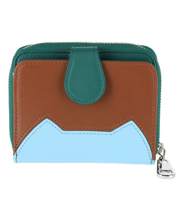 tsumori chisato CARRY スカラップししゅう 小銭入れ コインケース ミニ財布 猫モチーフ グリーン