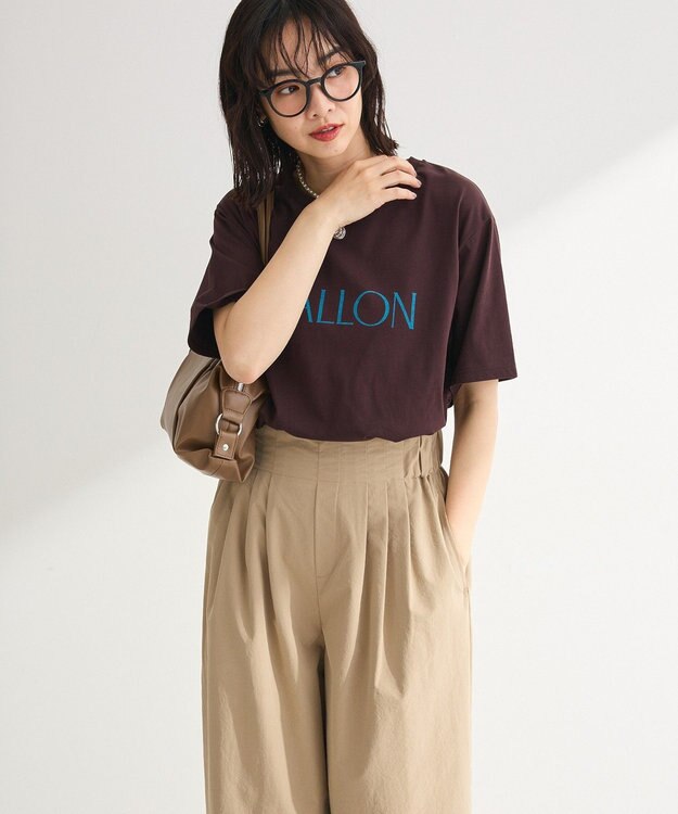 Green Parks アソート柄ロゴＴシャツ Brown