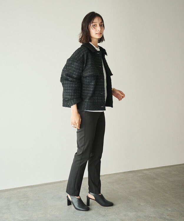 #Newans ツイードブルゾン ブラック