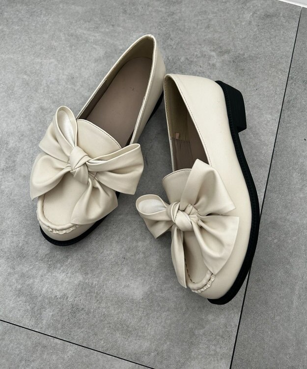 WEGO リボンローファー ホワイトアイボリー