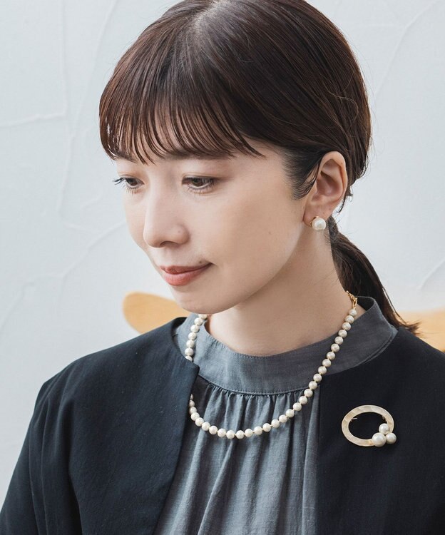 Pisceans ツチメリング&コットンパール ブローチ マットゴールド