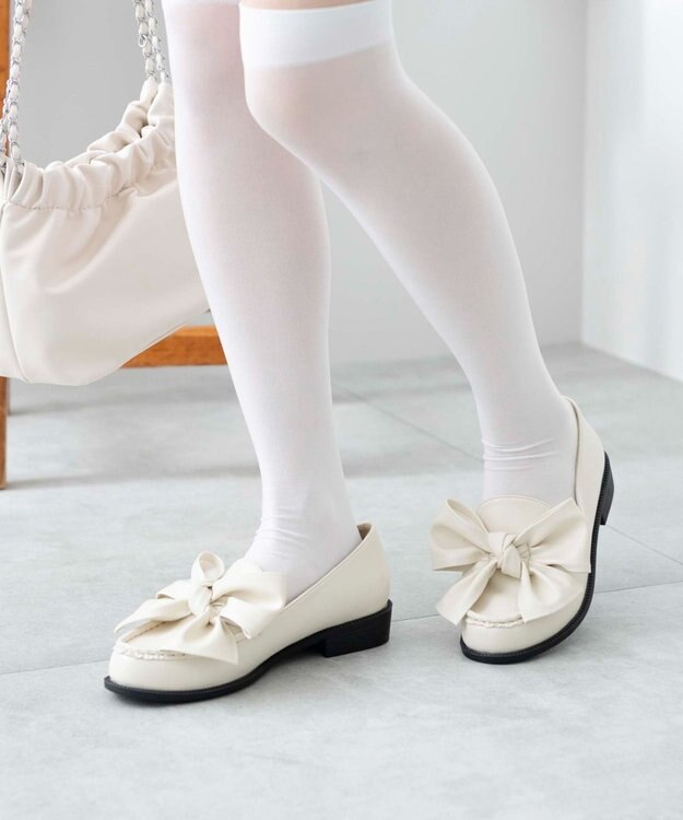 WEGO リボンローファー ホワイトアイボリー