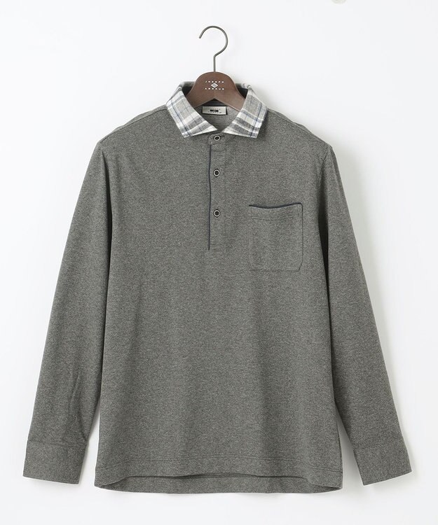 JOSEPH ABBOUD 【保温性/滑らかな肌触り/多機能ポロシャツ】 ウィンターダディー ポロシャツ グレー系4