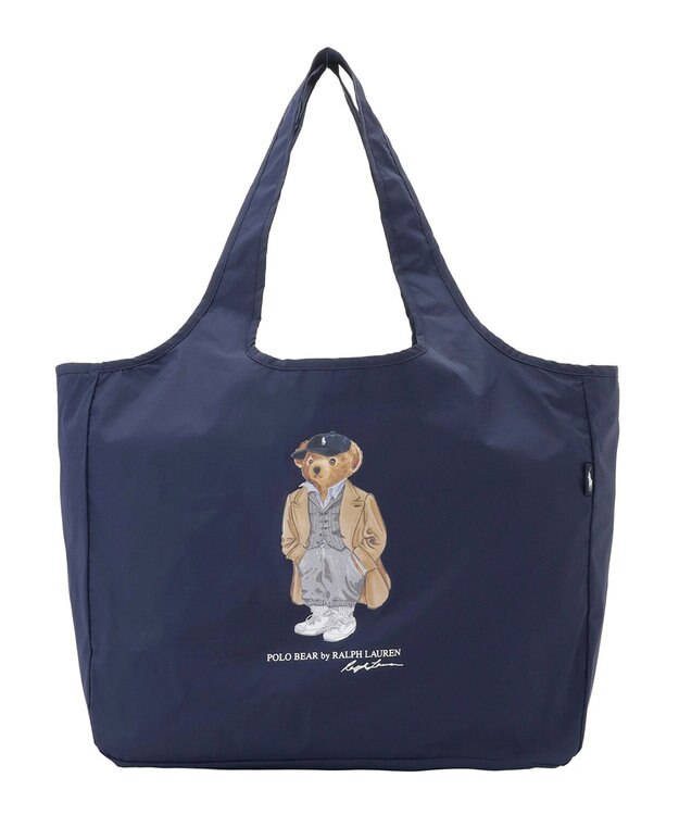 MOONBAT POLO RALPH LAUREN(ポロ ラルフローレン) ポケッタブルレインバッグ SEASON BEAR ポロベア ネイビーブルー