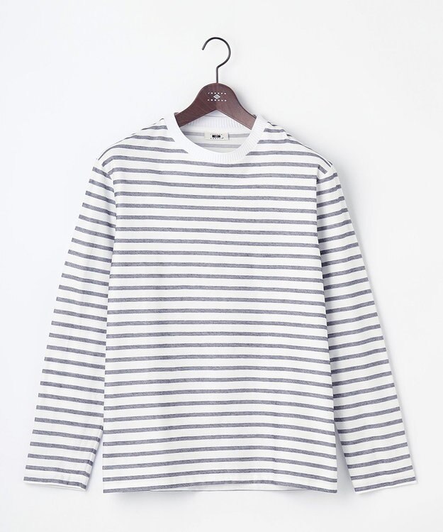JOSEPH ABBOUD 【オーガニックコットン使用】インレーボーダー Tシャツ ホワイト系2