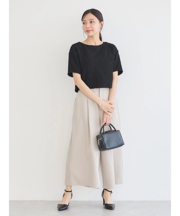 earth music&ecology ホイップ風ジャガードプルオーバー Black