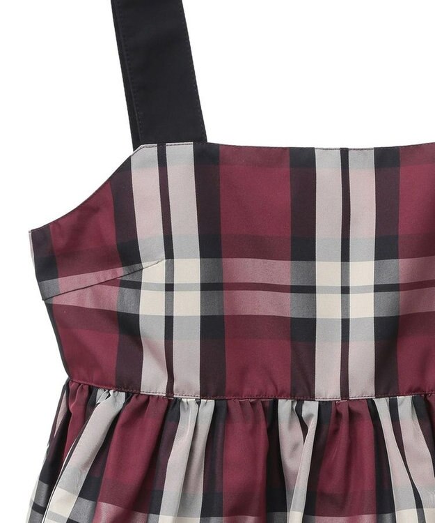 Green Parks ・ＳＵＧＡＲ　ＳＰＯＯＮ　チェックペプラムビスチェ Bordeaux