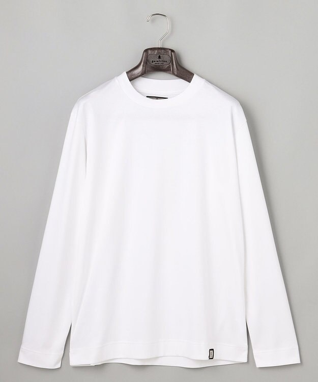 GOTAIRIKU 仕事で着られる 綿100％ 【洗える】カバーネック ドレスTシャツ_ロング ホワイト系