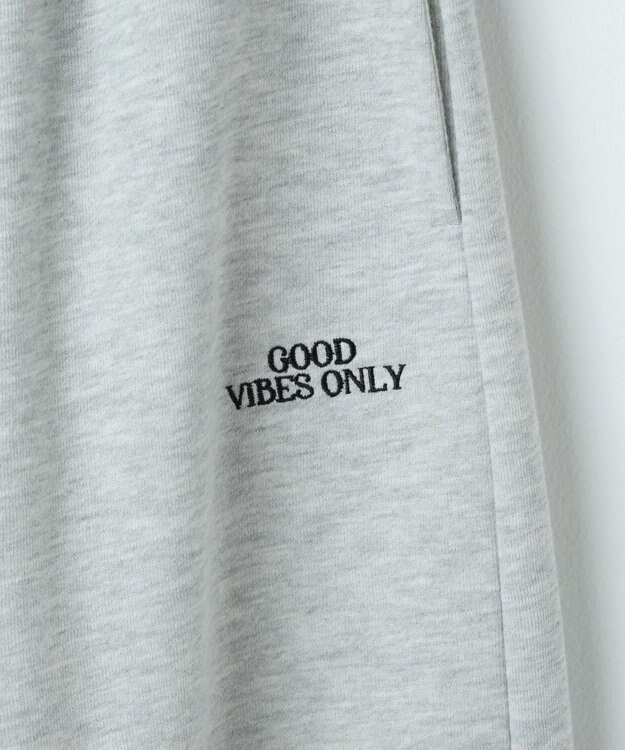 WEGO 裏起毛ロゴ刺繍スウェットパンツ 杢グレー