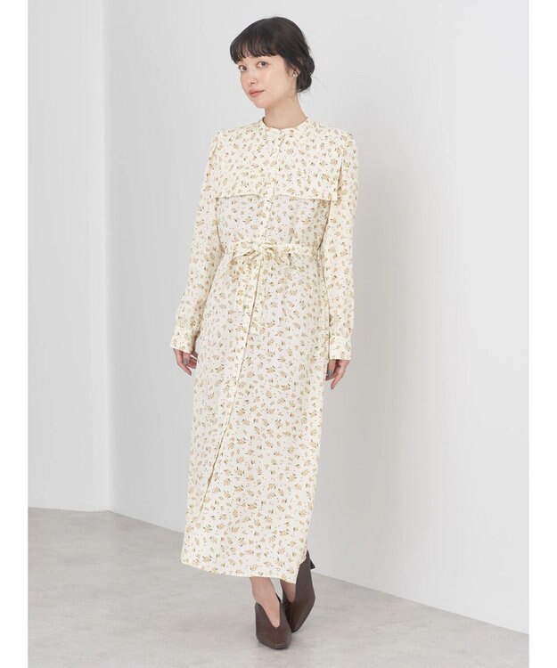 earth music&ecology キンモクセイ柄ワンピース Beige