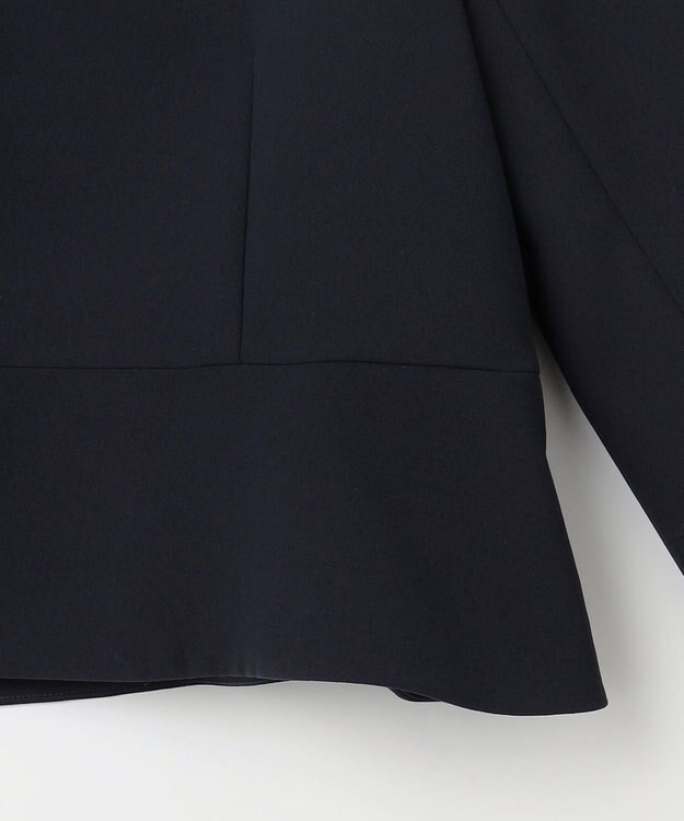 組曲 L 【WEB限定・KUMIKYOKU NAVY】コンフォータブルドレープ ノーカラージャケット ネイビー系