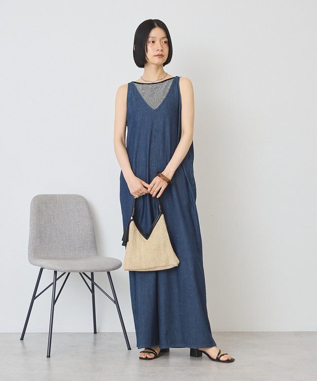AMERICAN HOLIC バックリボンデニムオールインワン One Wash