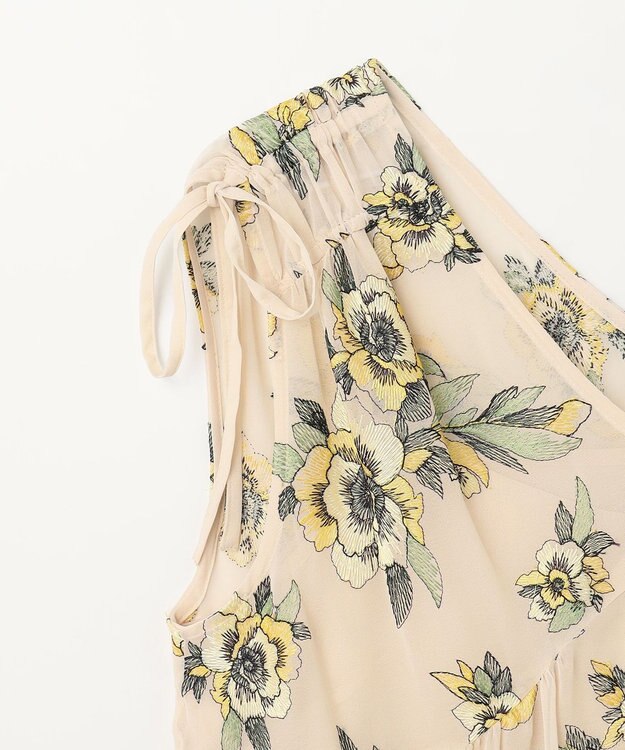 GRACE CONTINENTAL エスニックフラワー刺繍ワンピース ベージュ