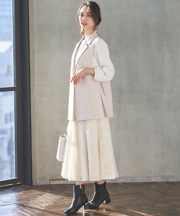 ANY SIS 【洗える】テーラード ジレ ライトベージュ