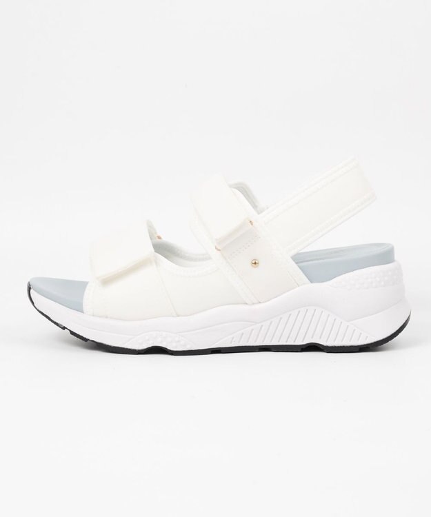 BONTRE 【PRECIEUX JOUET/プレシュウジュエ】ダブルベルトシャーリングゴムスポーツサンダル/009PJ ホワイト