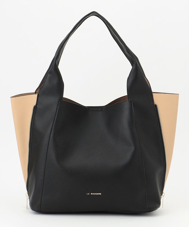 LA BAGAGERIE コンビカラー　ライトウェイトトート ブラック